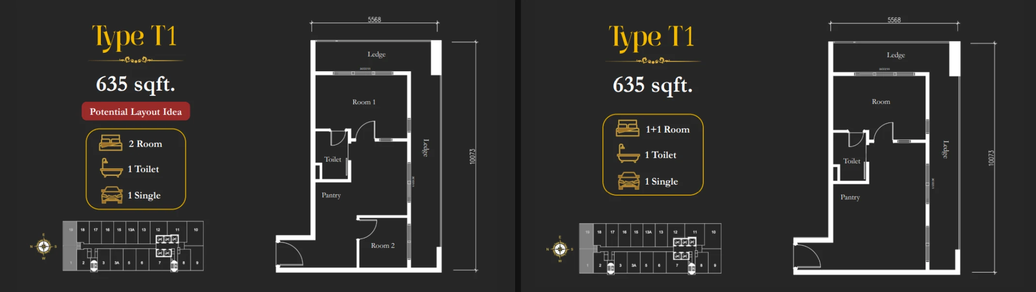 Type T1 Floor Plan