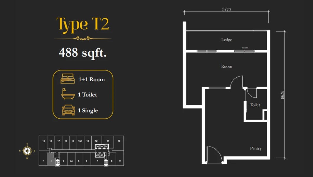 Type T2 Floor Plan