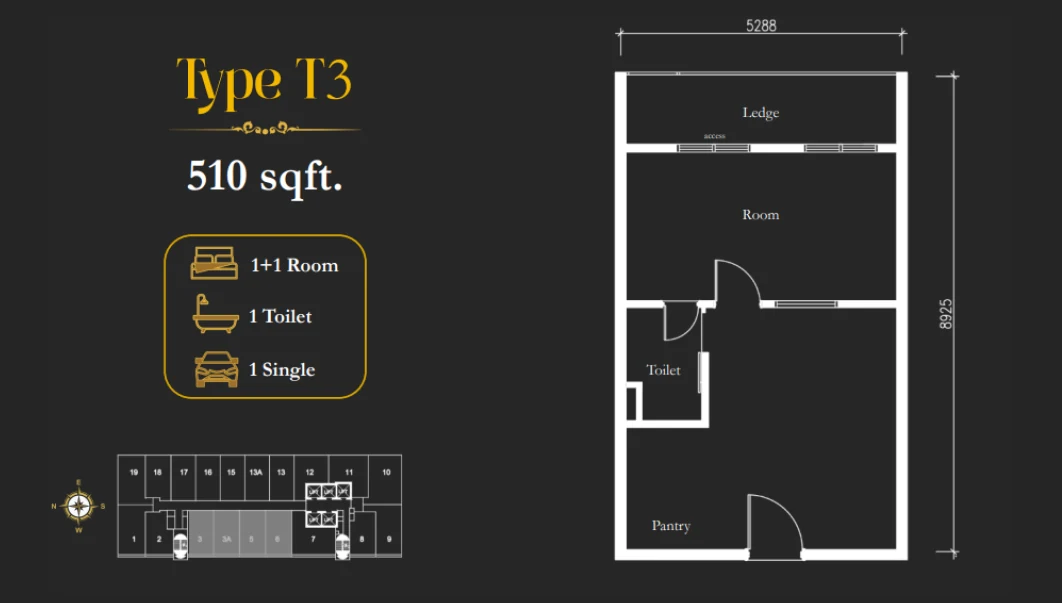 Type T3 Floor Plan