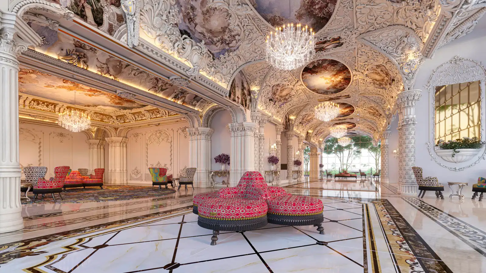 Arte Solaris Royale Reception double-volume arrival lobby