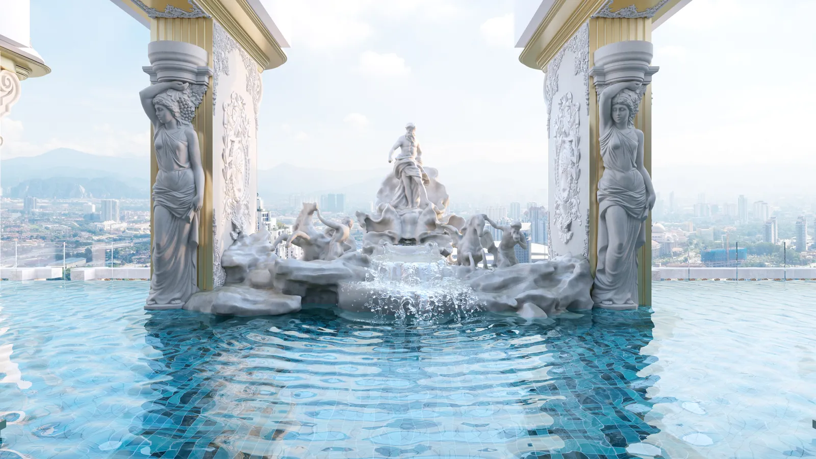 Arte Solaris Royale Trevi Pool by day with city views