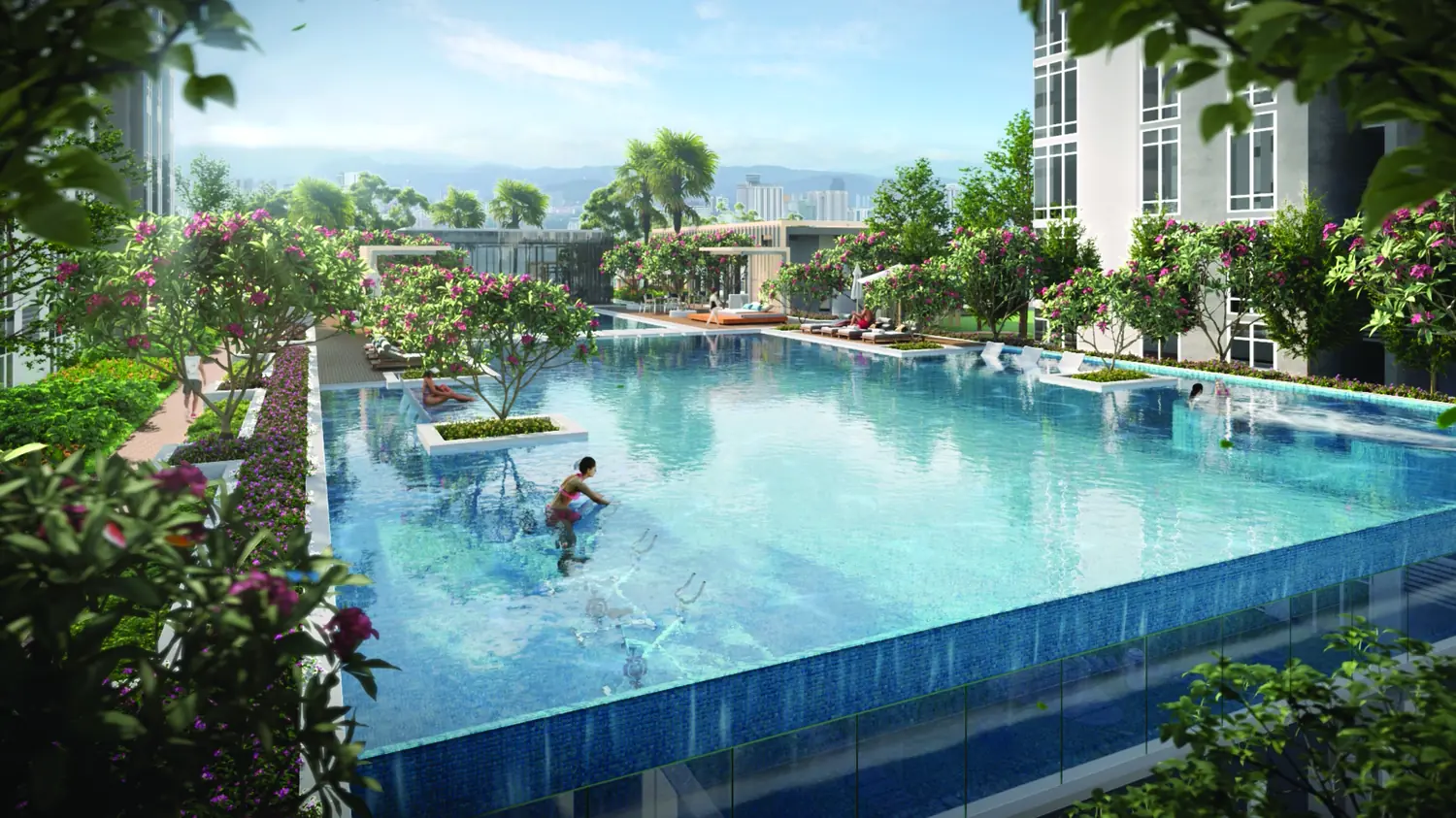 Arunya Residences infinity pool on the Level 8 recreation deck