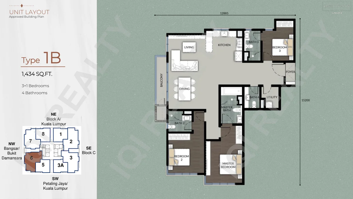Type 1B Floor Plan