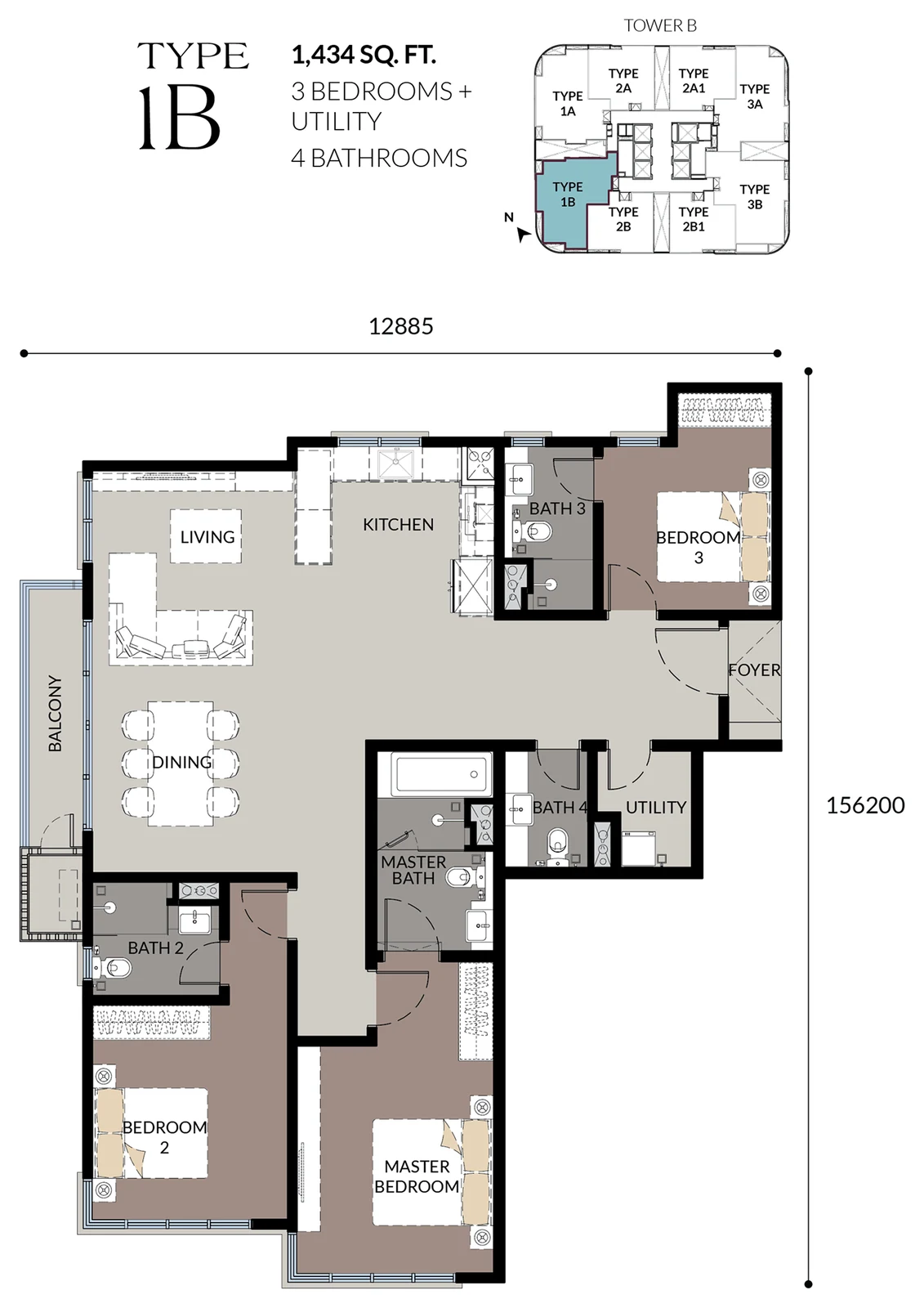 Type 1B Floor Plan