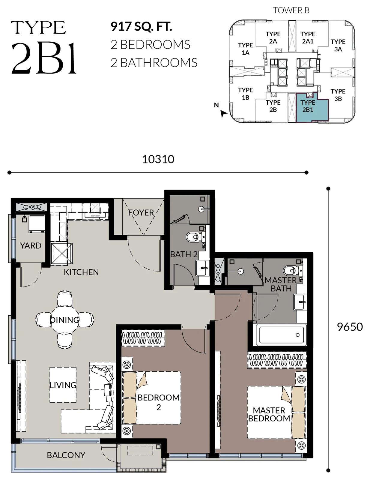 Type 2B1 Floor Plan