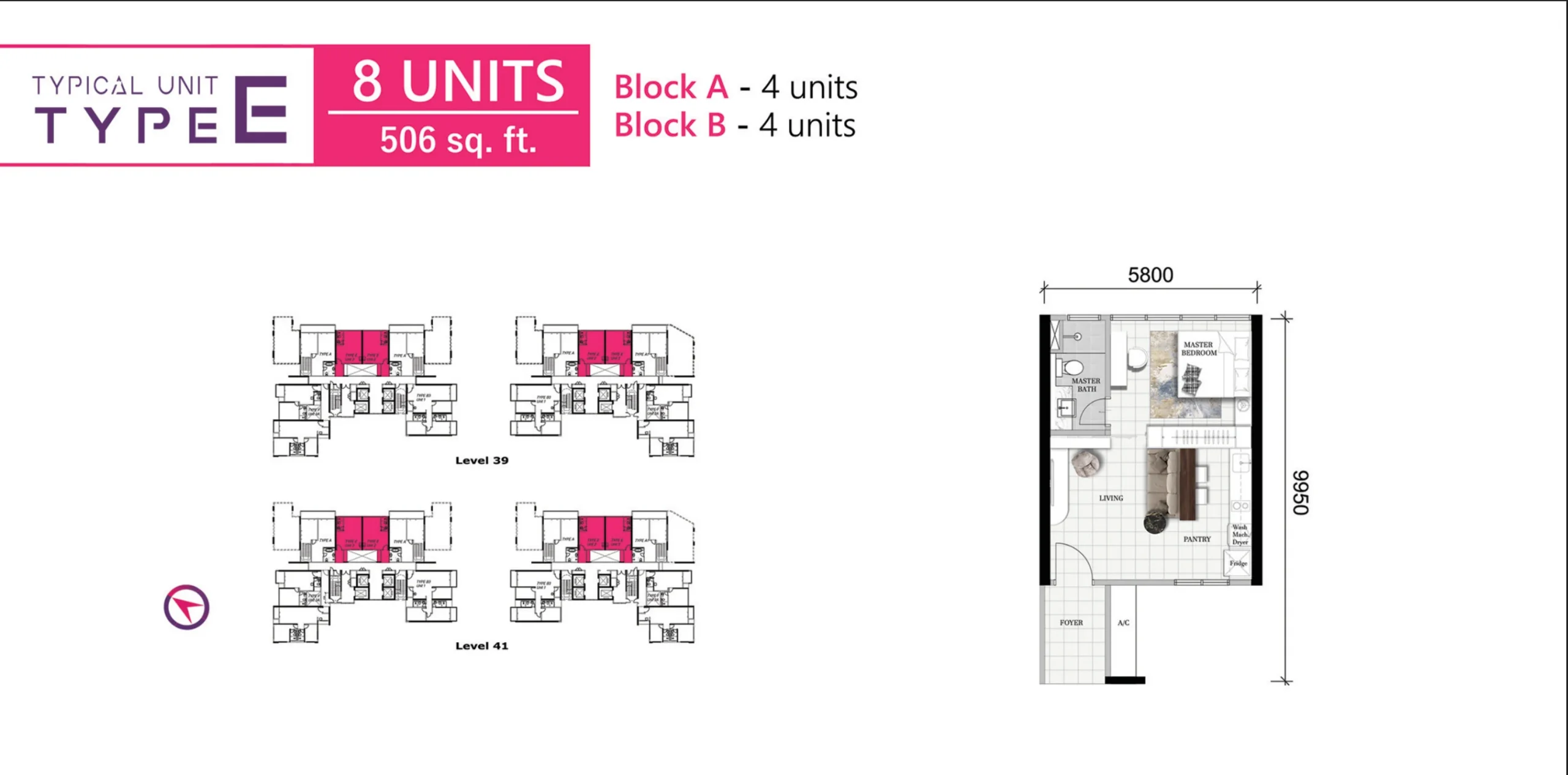Type E — 506 sqft