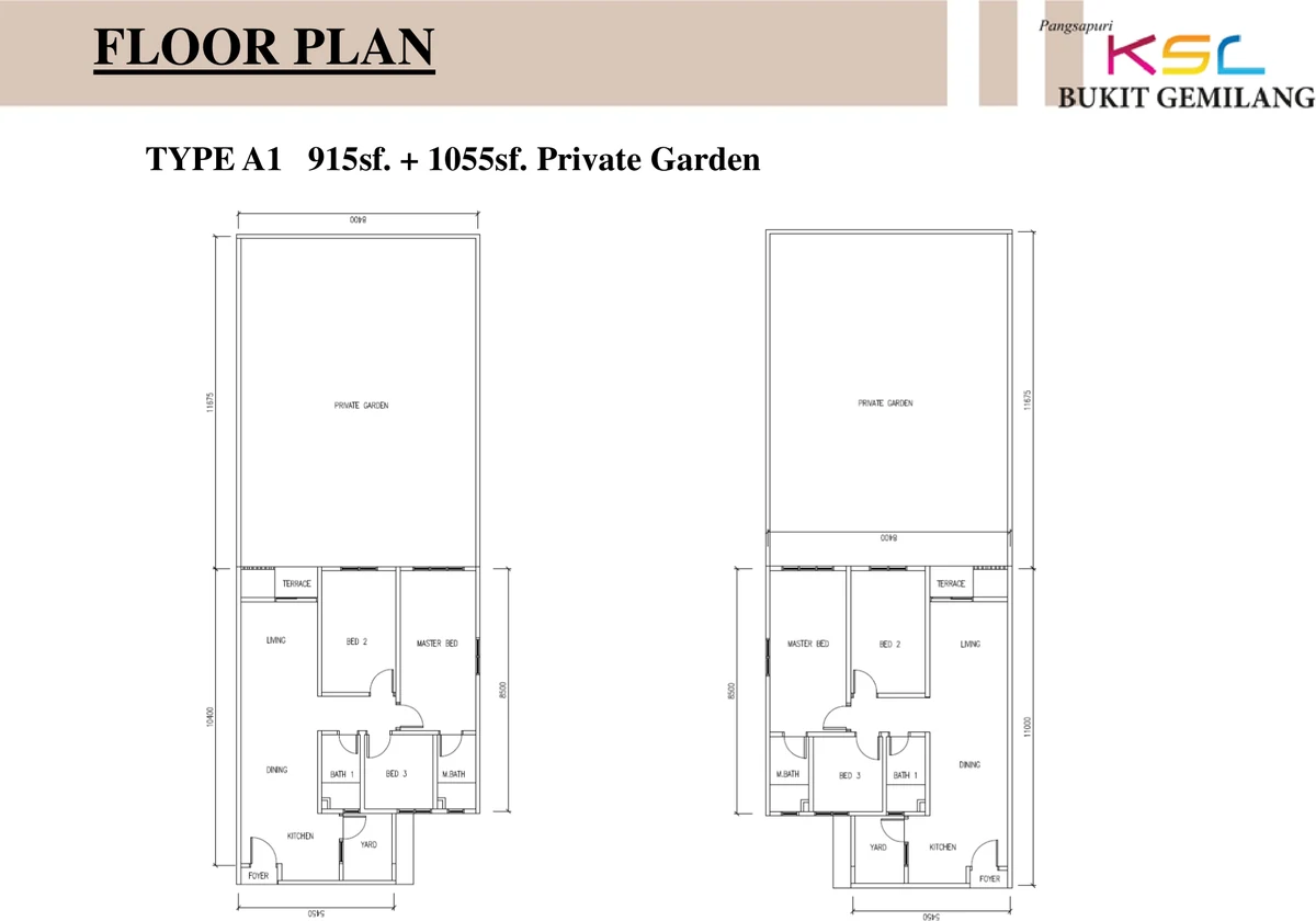 Type A1 — 915 sqft
