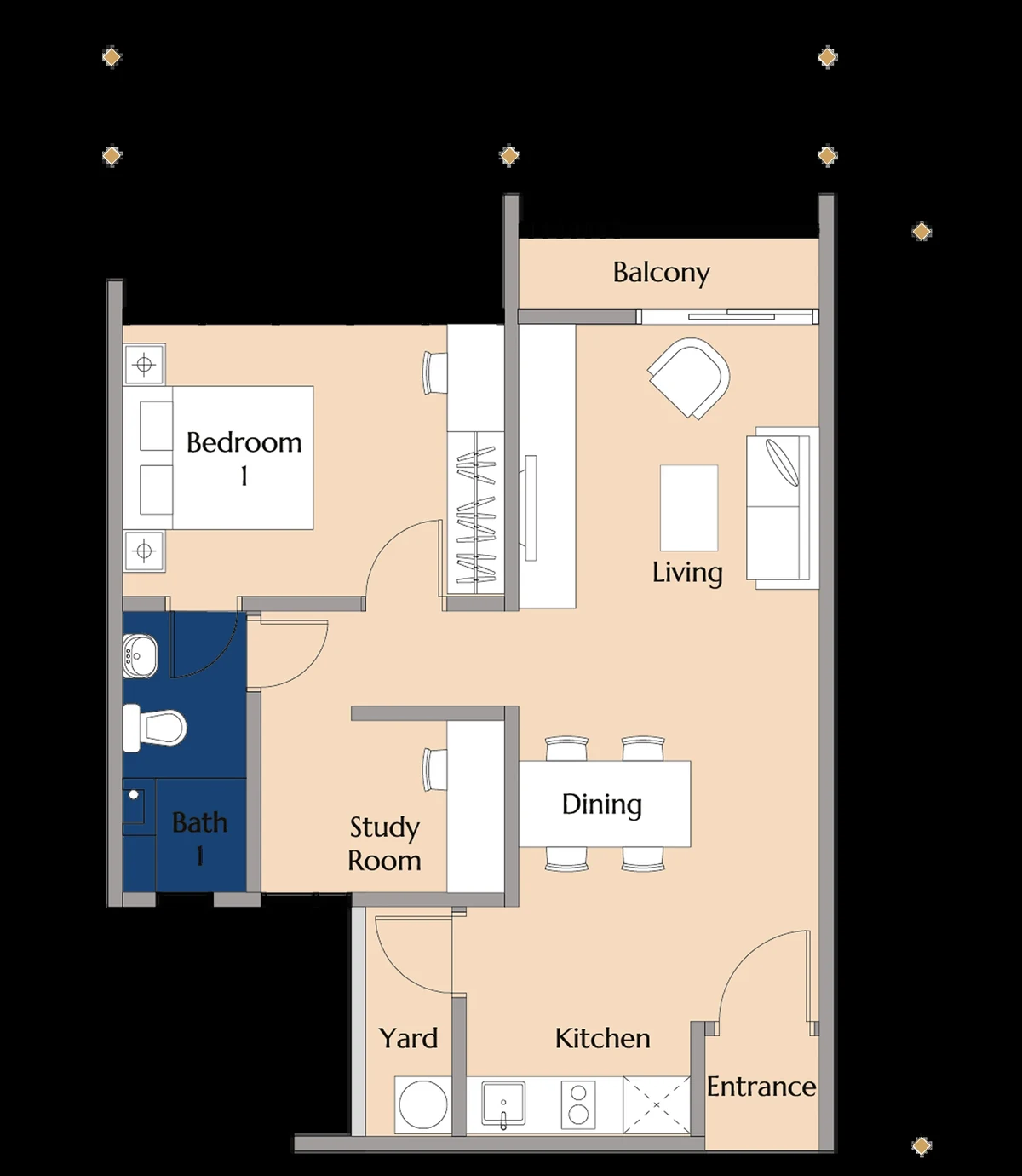 Type B — 656 sqft