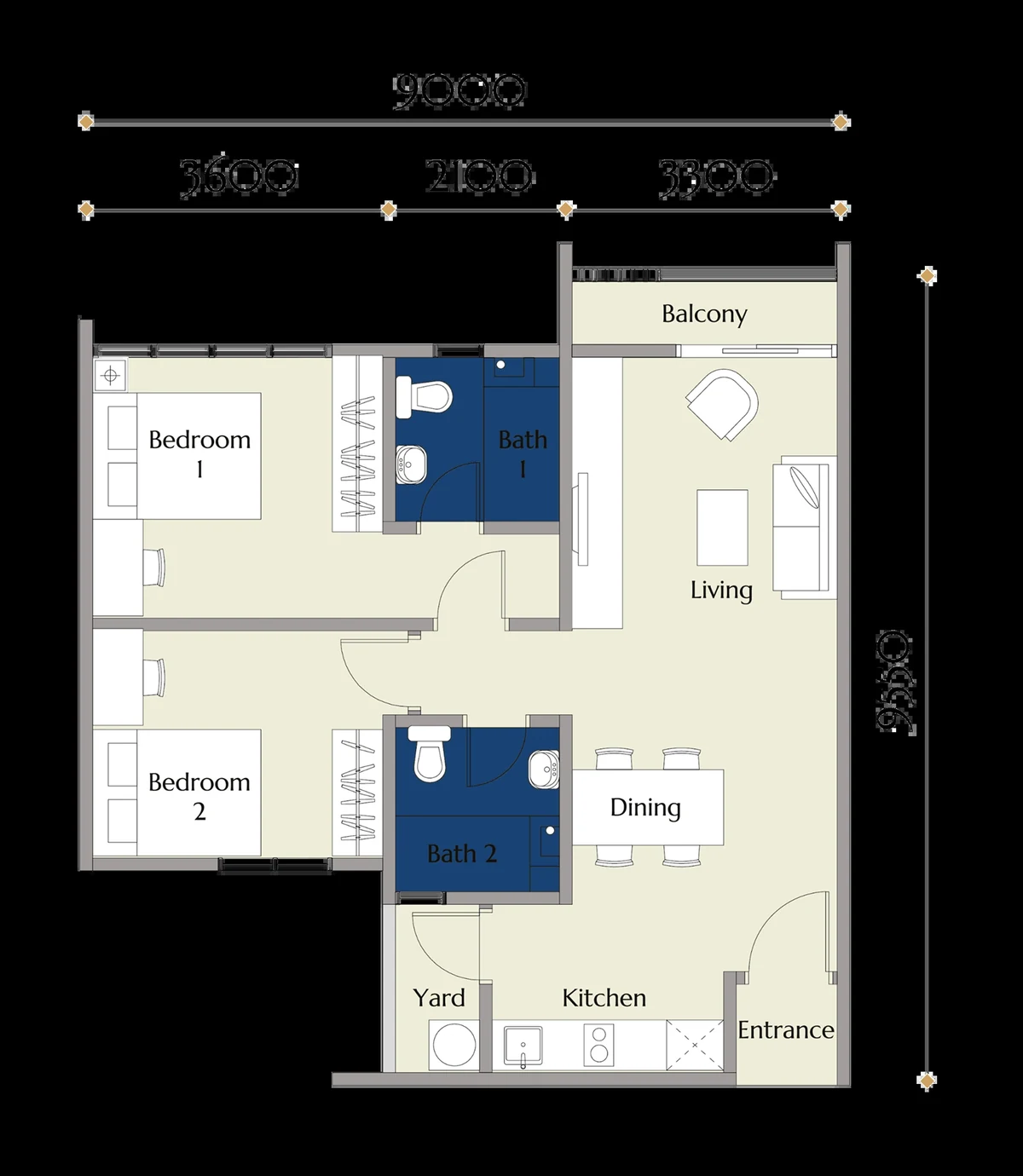 Type C — 771 sqft
