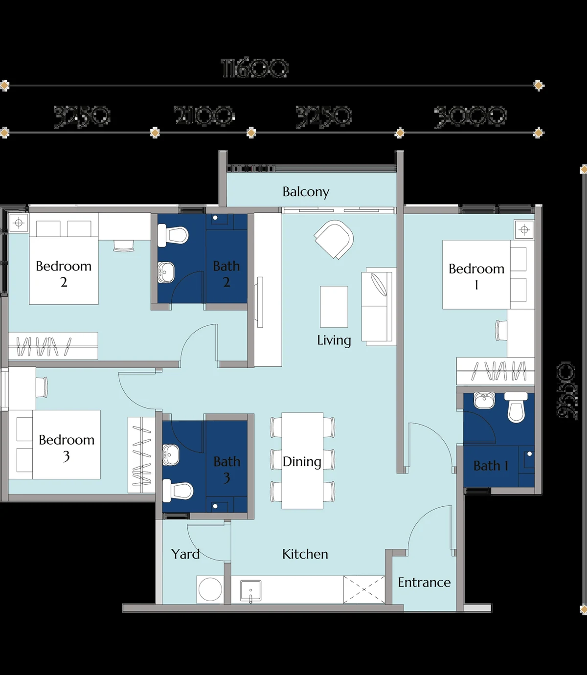 Type D — 984 sqft