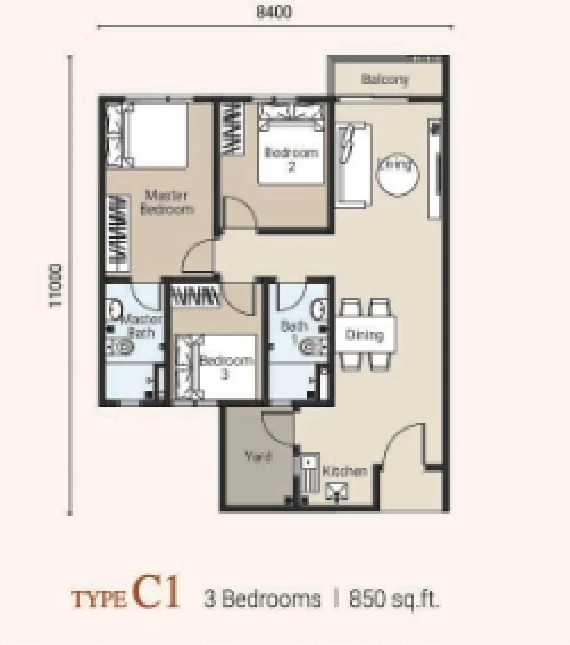 Type C1 Floor Plan