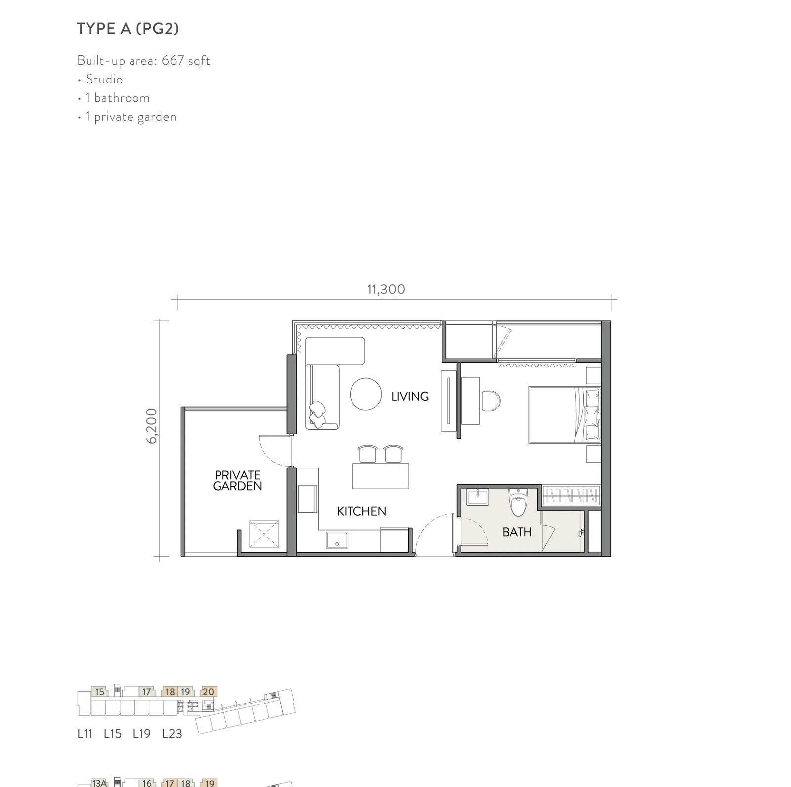 Type A (PG2) — 667 sqft