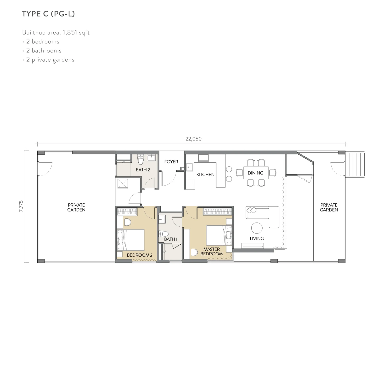 Type C (PG-L) — 1,851 sqft