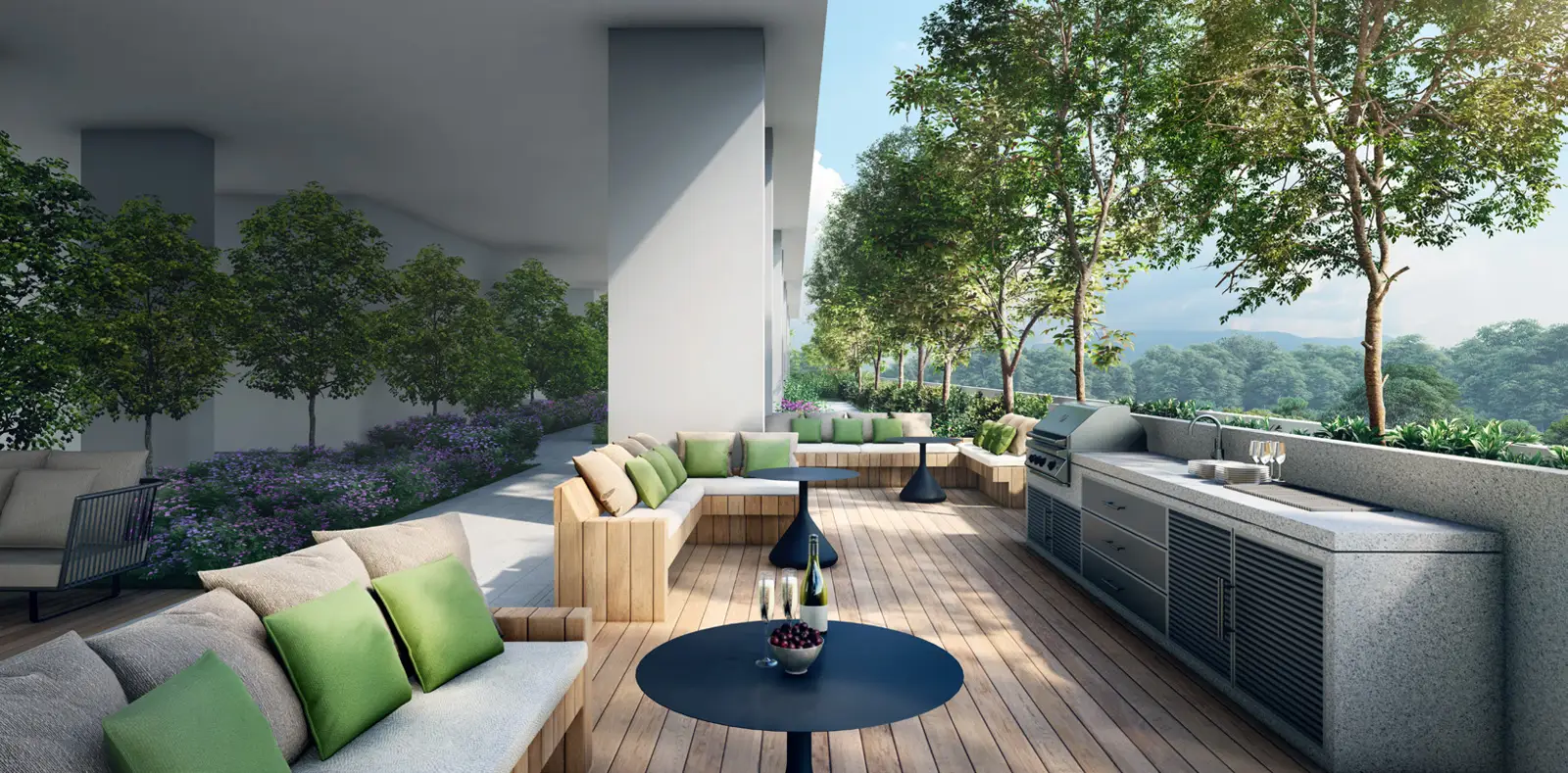 Danau Puchong barbecue terrace with outdoor seating