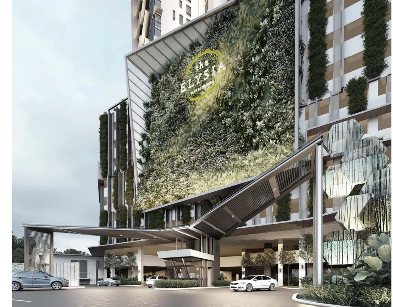 Elysia Park Residence arrival green wall
