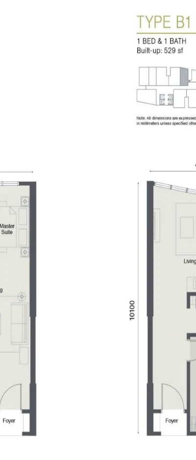 Type B1 — 529 sqft