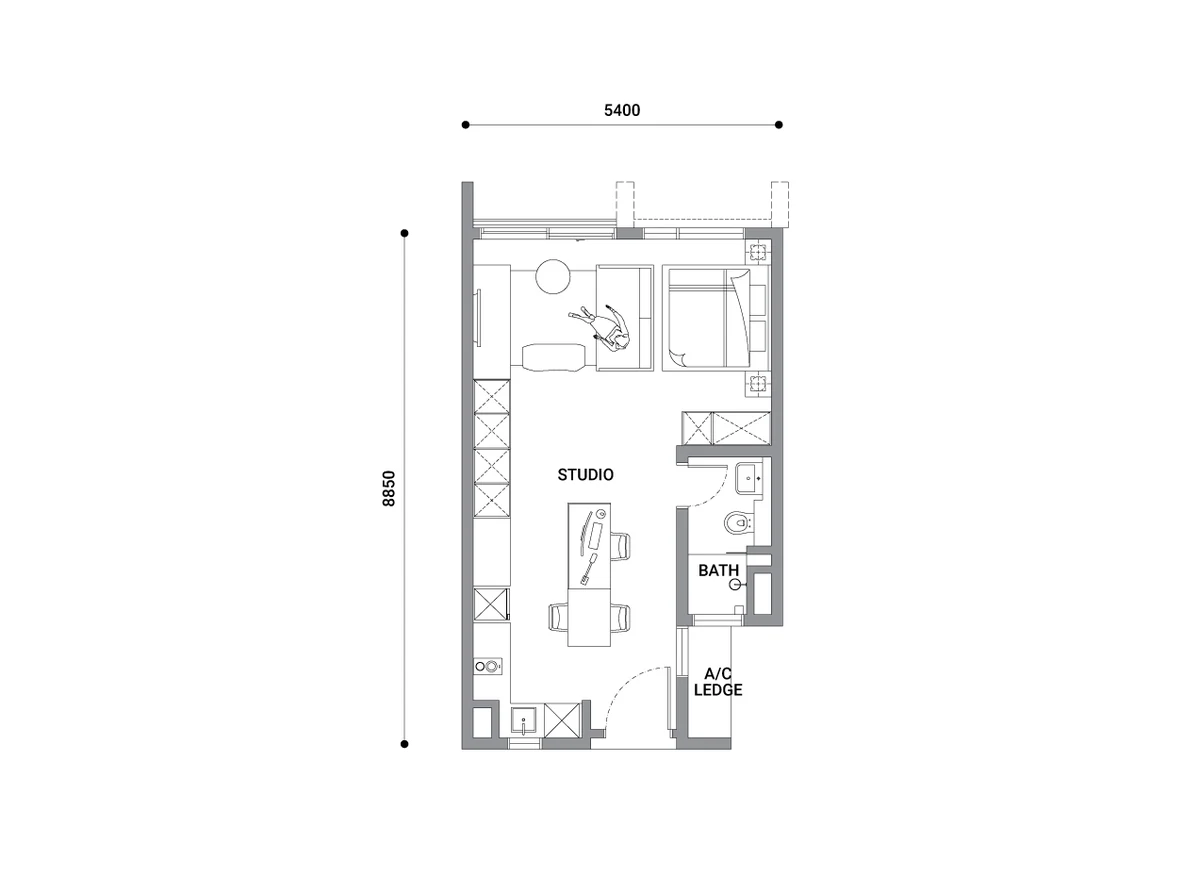 Type A — 474 sqft