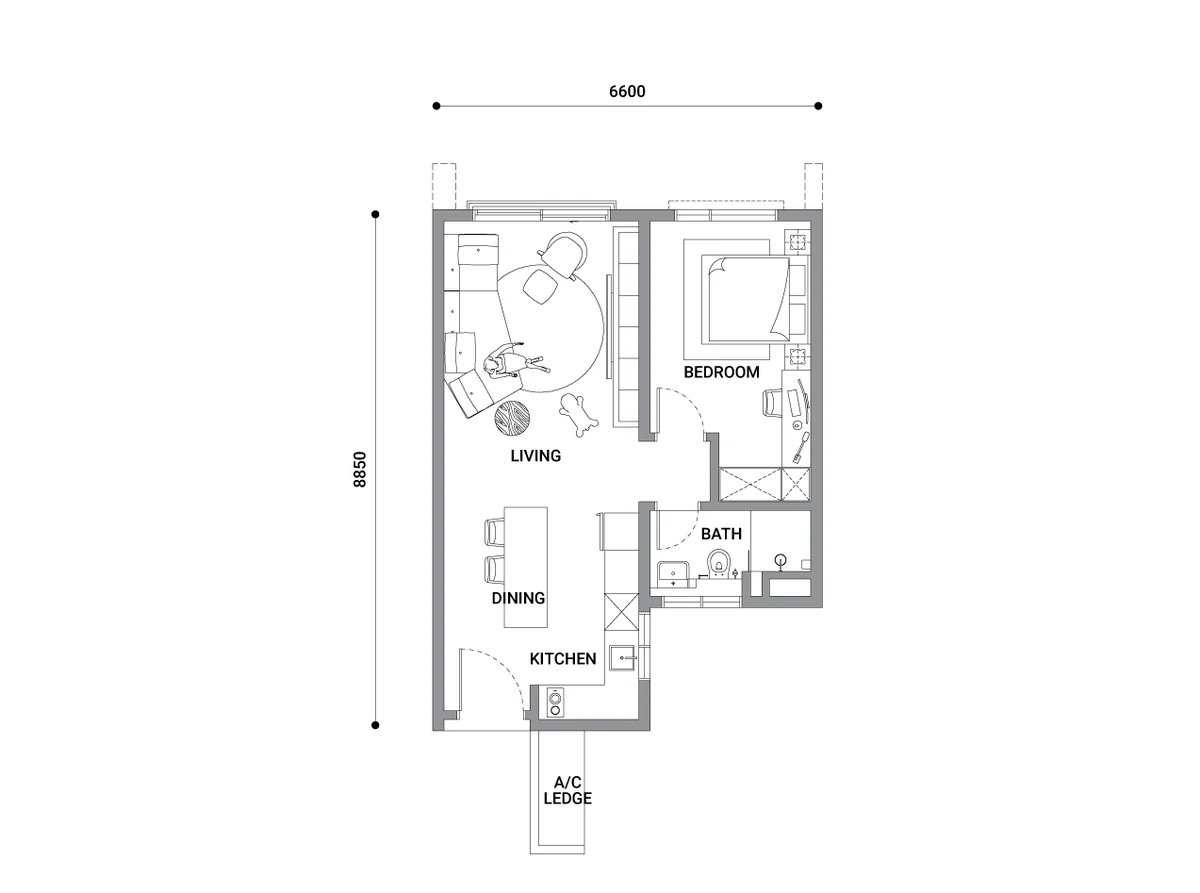 Type B — 560 sqft