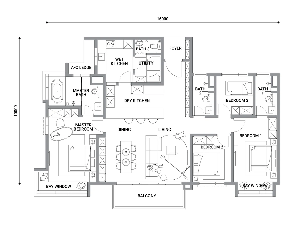 Type F — 1561 sqft
