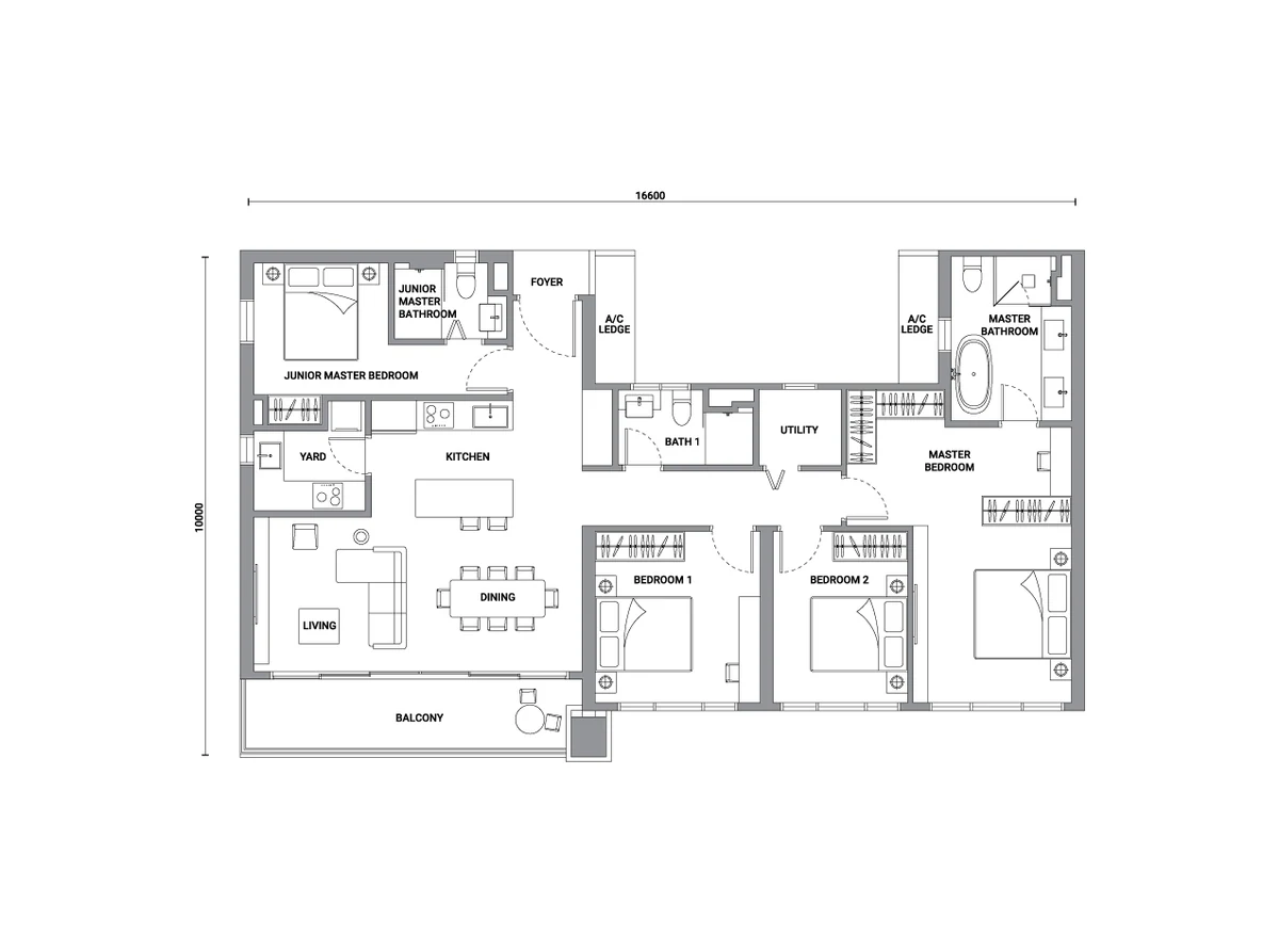 Type D2 — 1485 sqft
