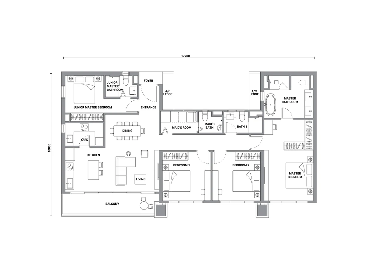 Type E — 1593 sqft