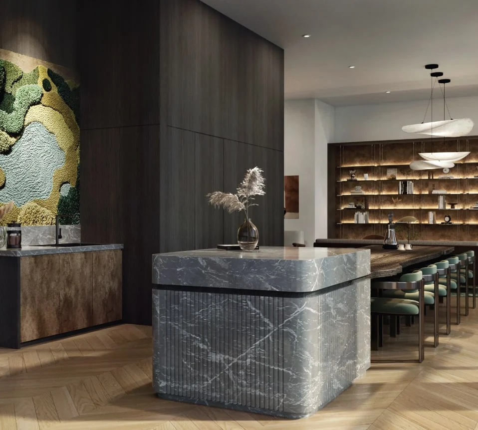 Enlace Suites gourmet kitchen artist impression