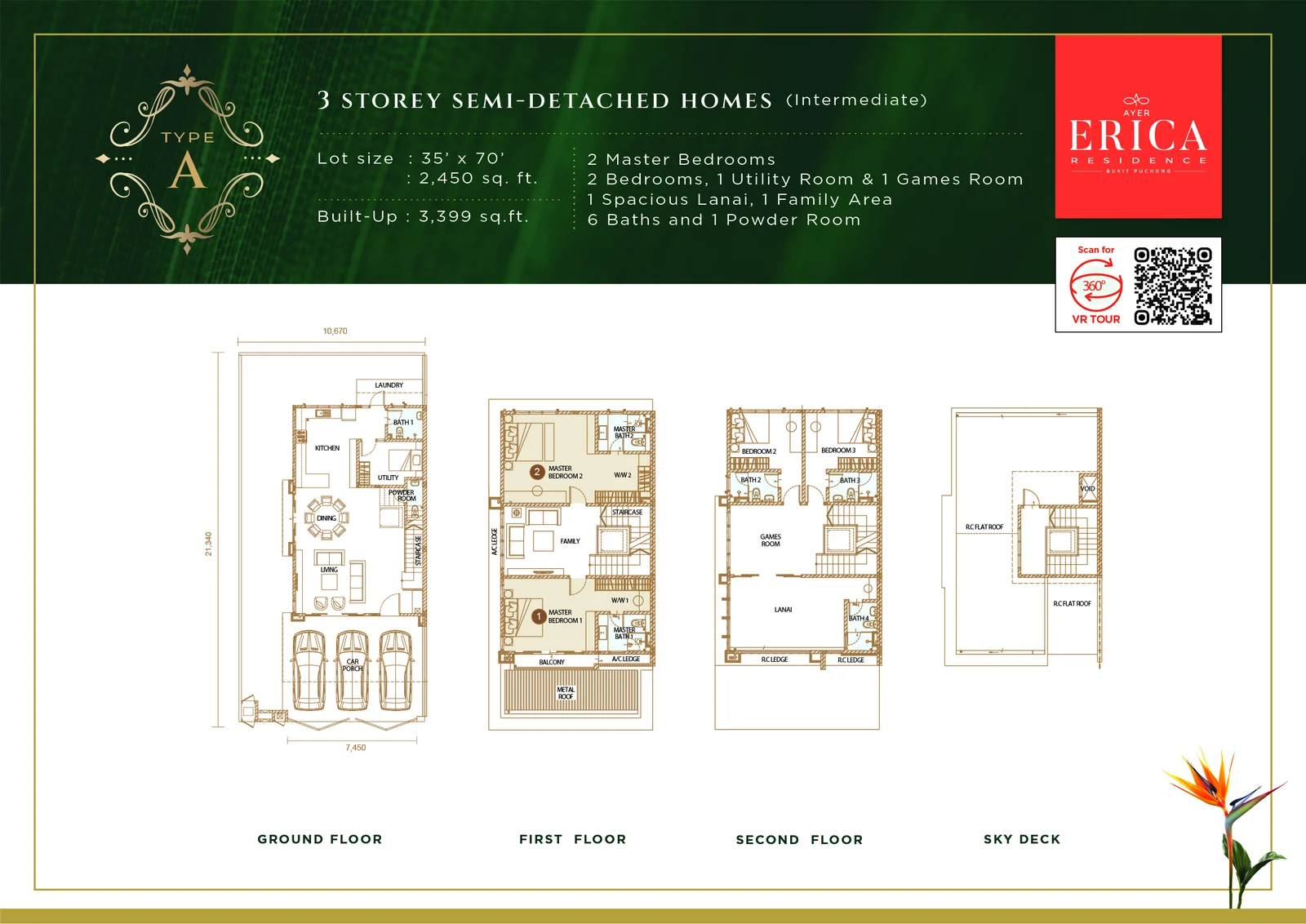 Type A — 3,399 sqft