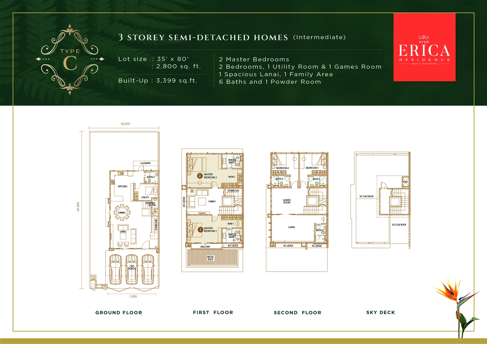 Type C — 3,399 sqft