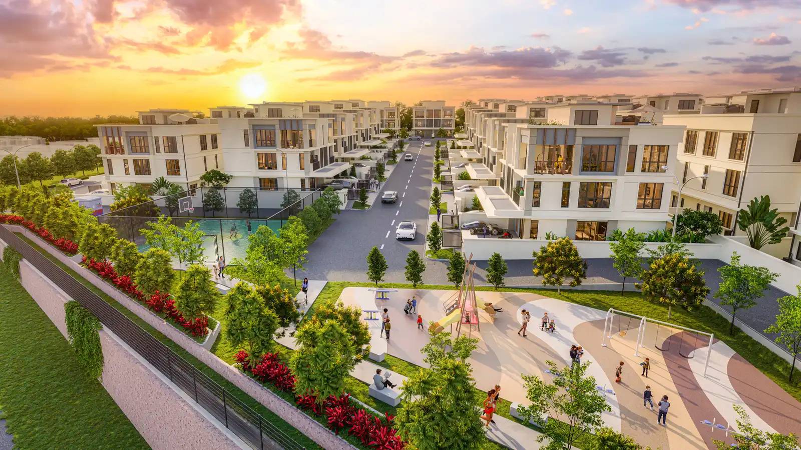 Erica Residence park view across the development