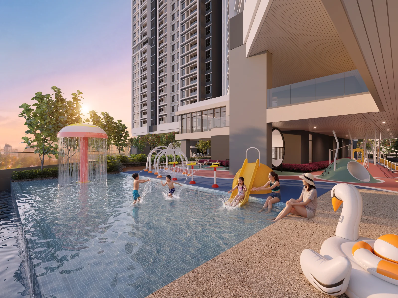 Lunar Seputeh Gentle Tides water feature artist impression