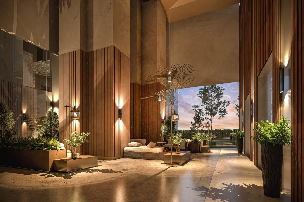 Forescape Metrioplace forest alfresco lounge on the ground floor