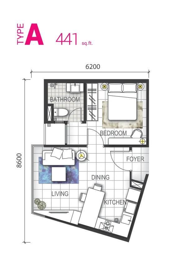 Type A — 441 sqft