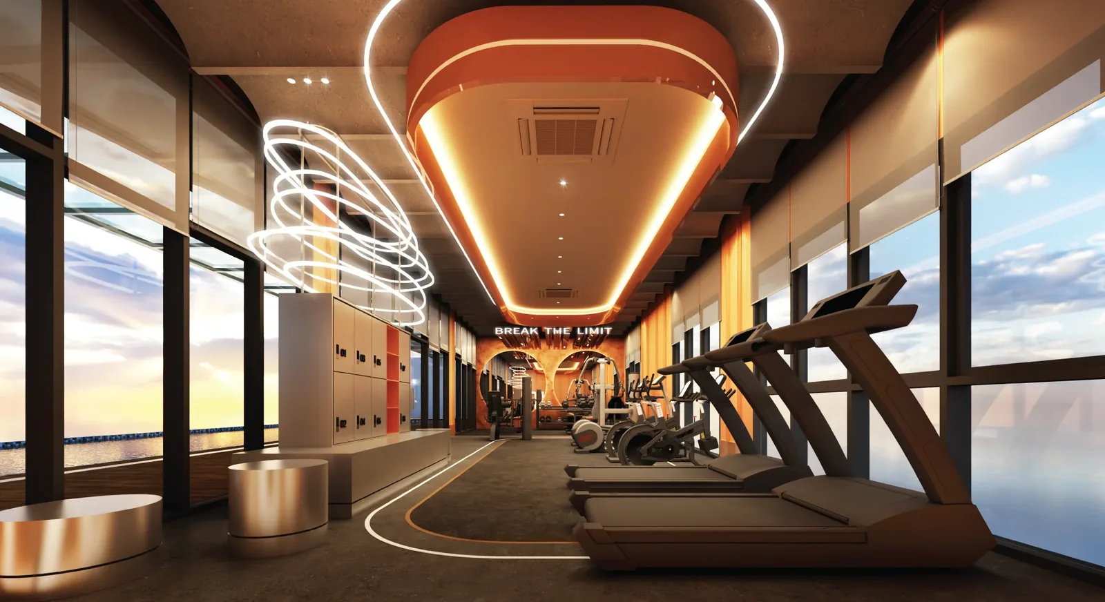 G'Vinton sky gym with sea view