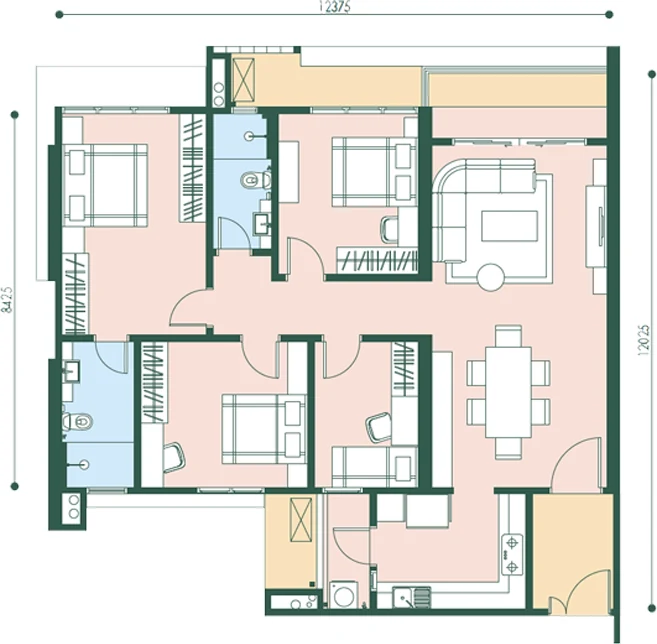 Type D — 1,250 sqft