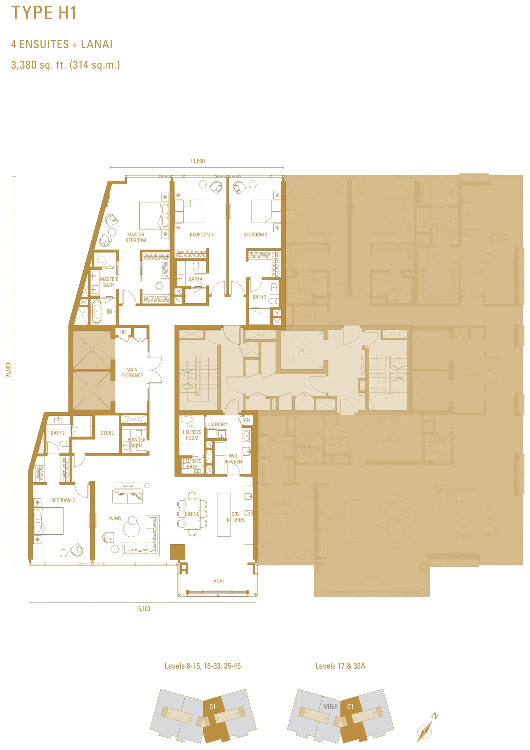Type H1 Floor Plan