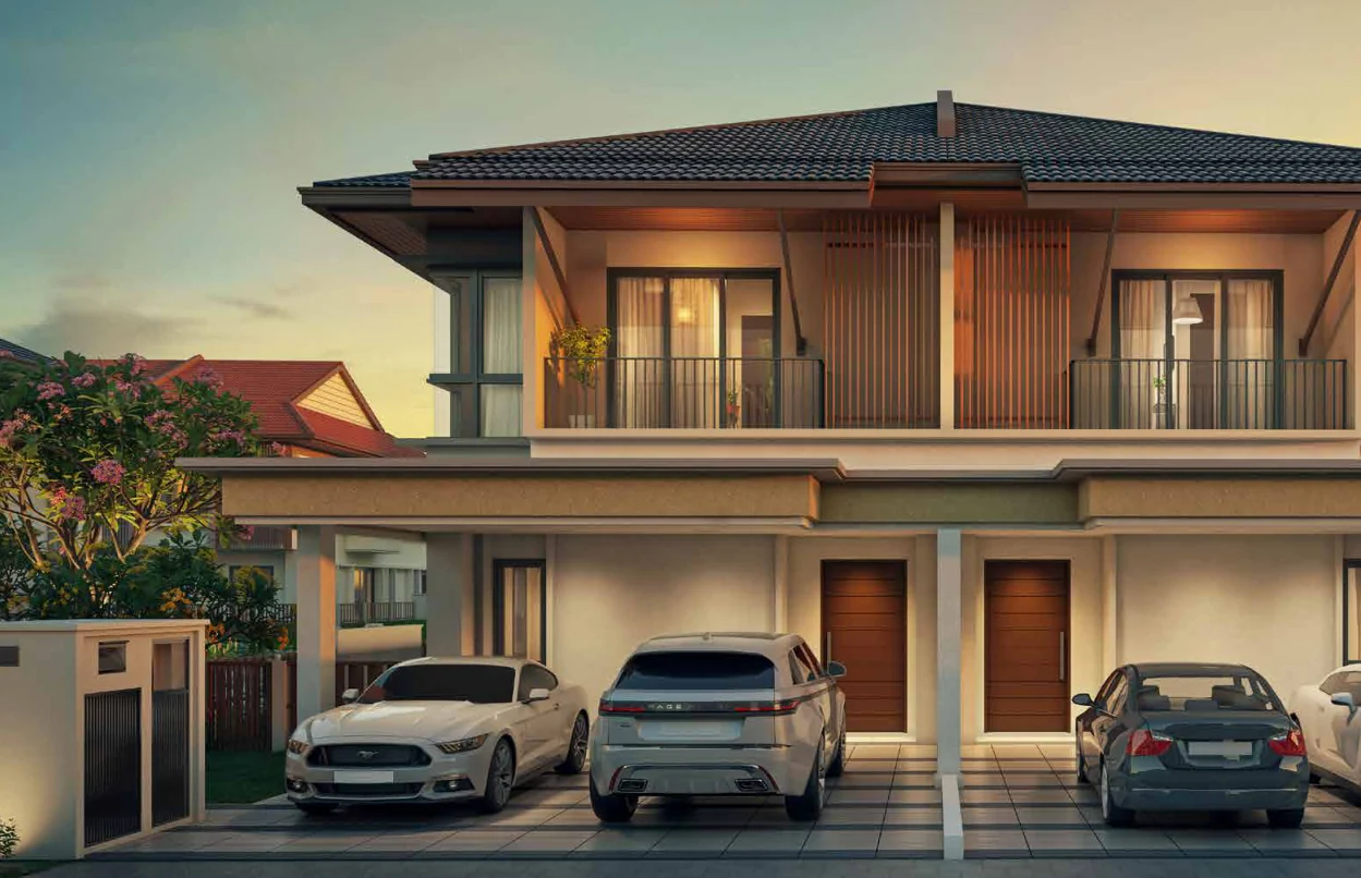 Jimbaran Gaia Gardens 2-storey semi-D facade artist impression