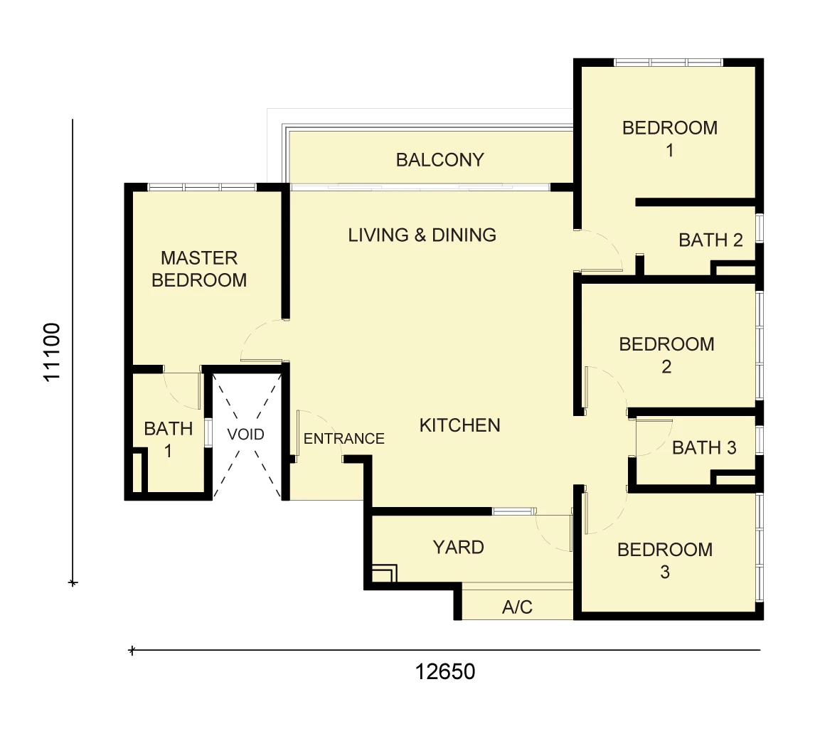 Type C — 1150 sqft