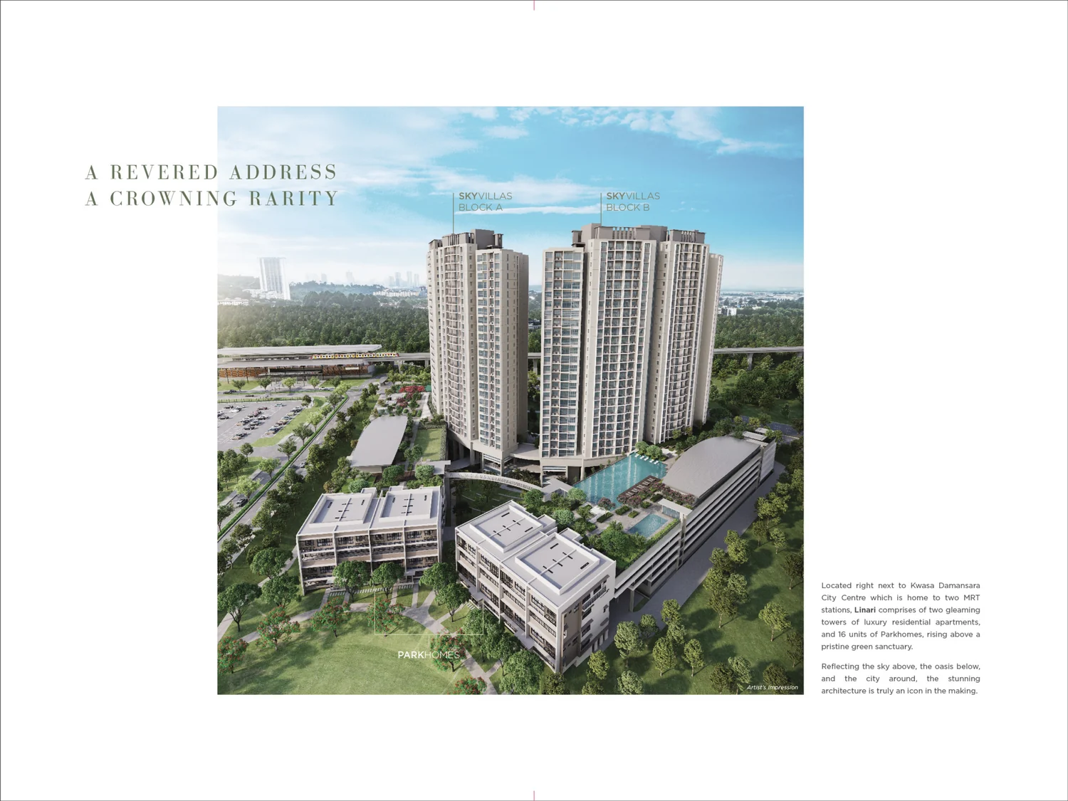 linari residence aerial view artist impression