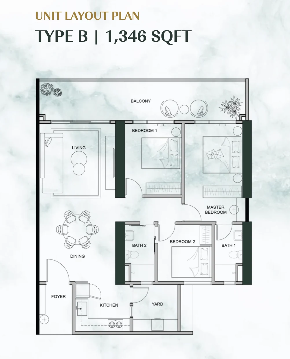 Type B — 1,346 sqft