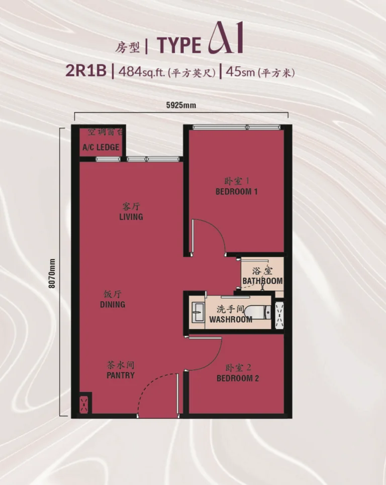 Type A1 — 484 sqft