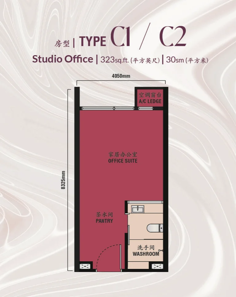 Type C1 / C2 (Studio Office) — 323 sqft