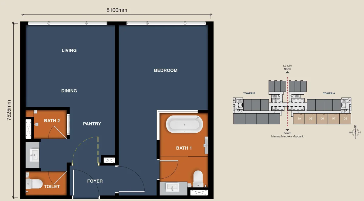 Type C — 657 sqft