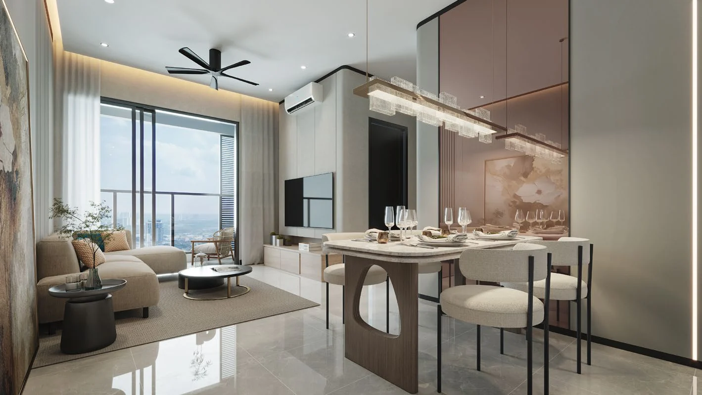 Mandolin Residences living and dining interior