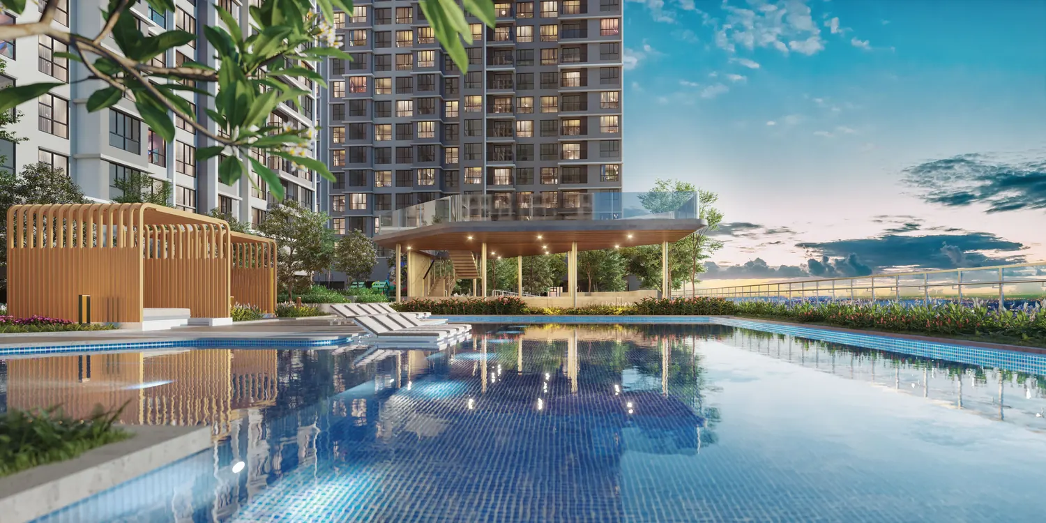 Mandolin Residences swimming pool on the Level 6 deck