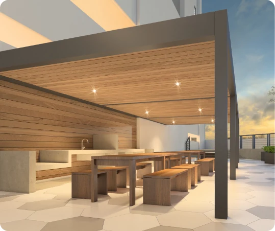Montview Residences BBQ and outdoor dining pavilion artist impression