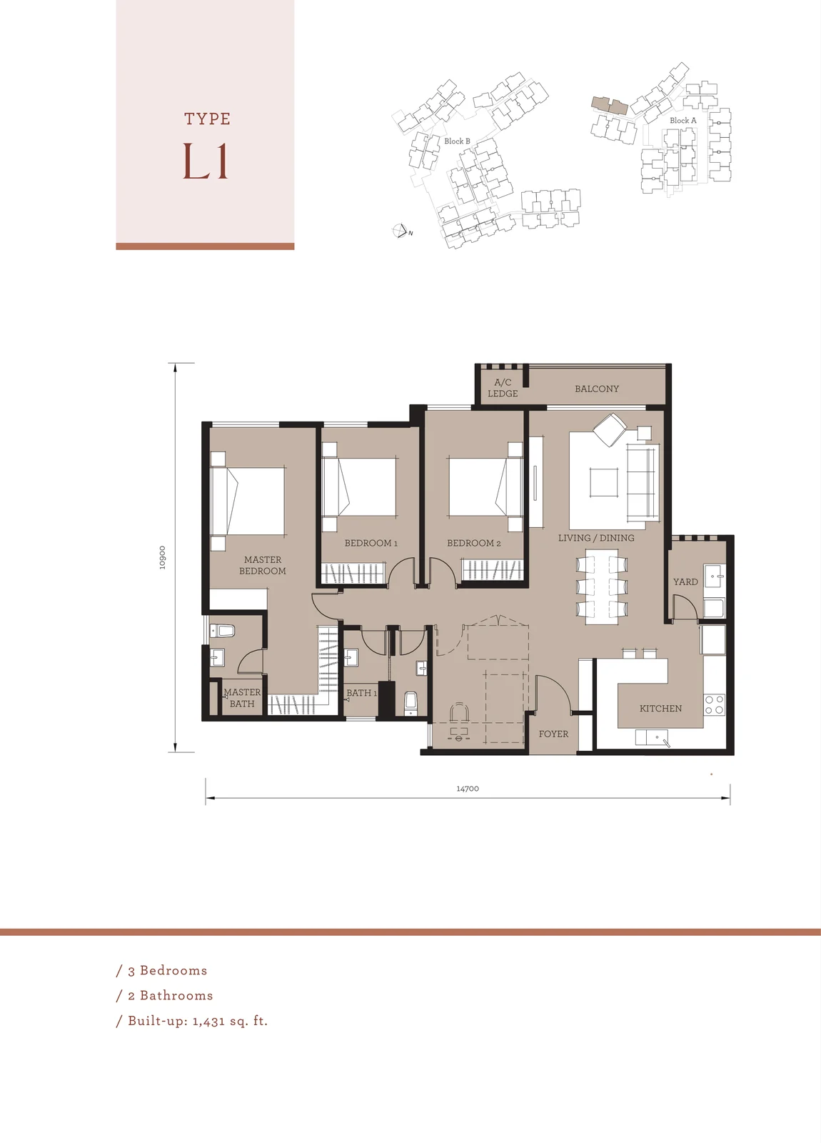 Type L1 — 1,431 sqft