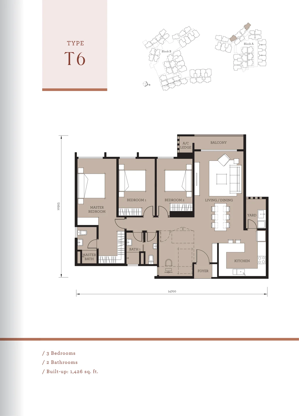 Type T6 — 1,426 sqft