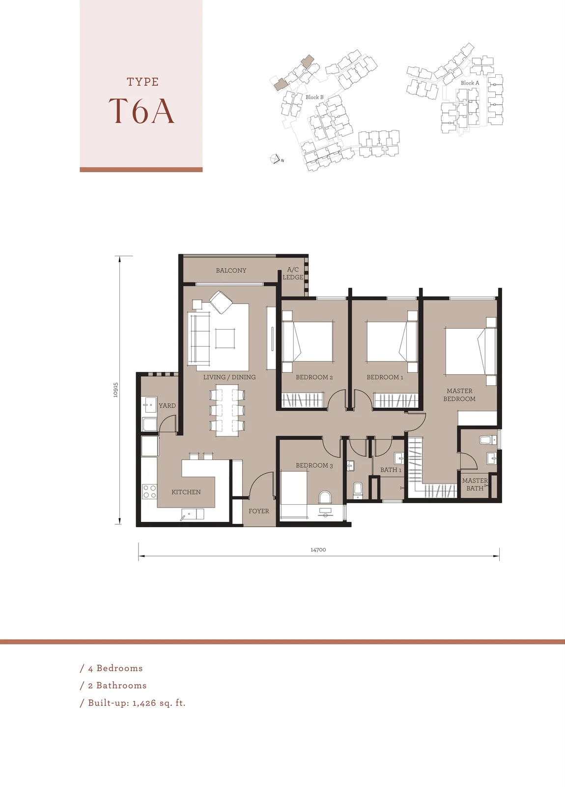 Type T6A — 1,426 sqft
