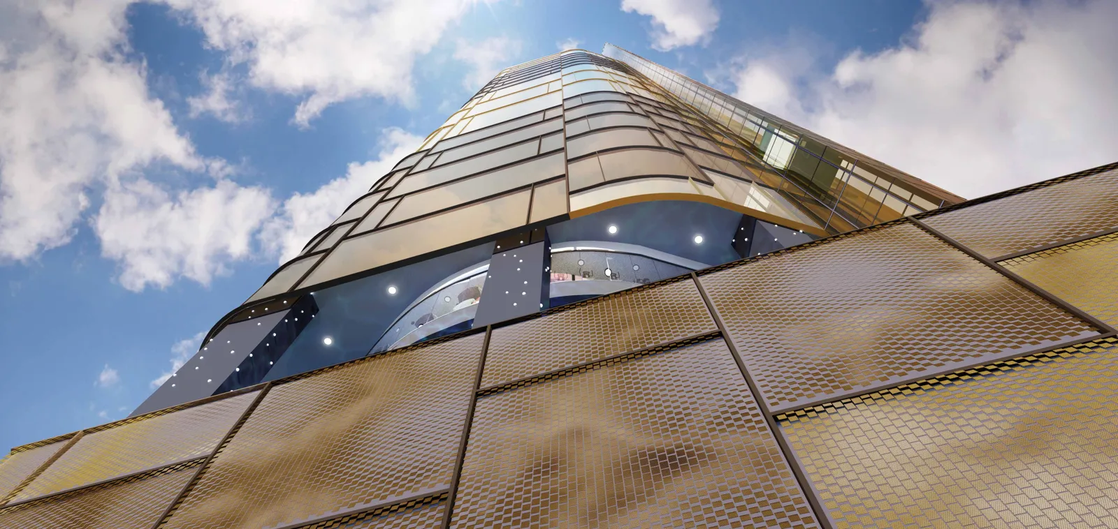 Orion Residence moire effect facade detail