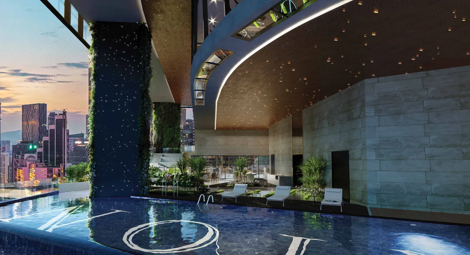Orion Residence infinity lap pool overlooking the city